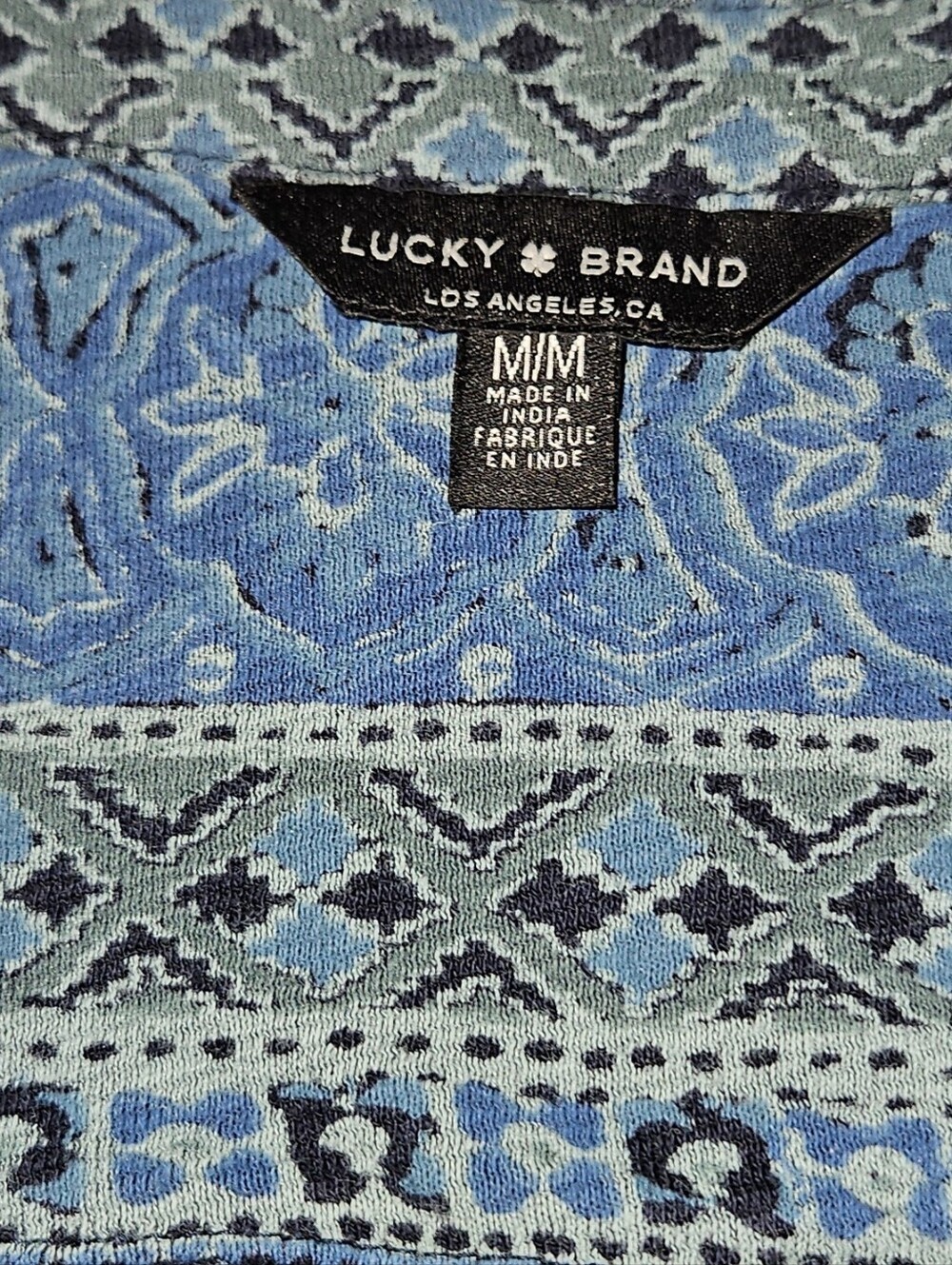Boho V-Neck Floral Print Women's Top in Blue - Picture 5 of 8